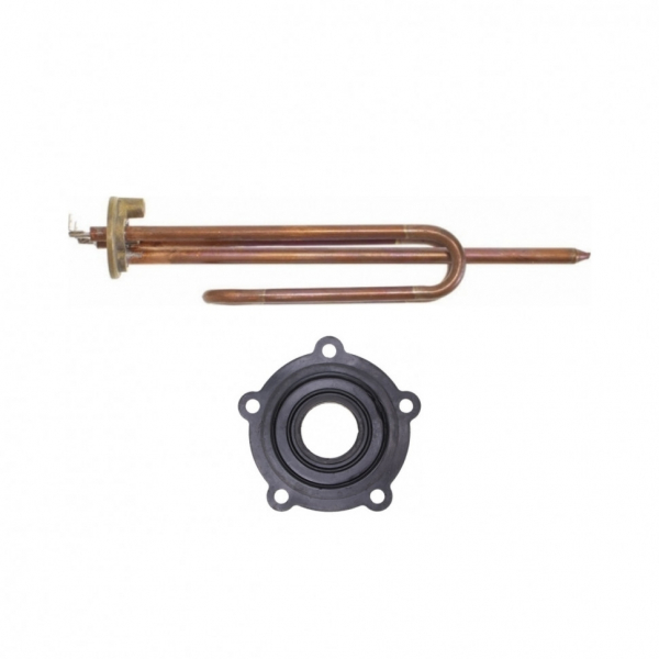 Комплект ТЭН 1,5кВт (1500Вт) RCF для водонагревателя Ariston, под анод М6, трубка под термостат D10мм + прокладка, 20460K3
