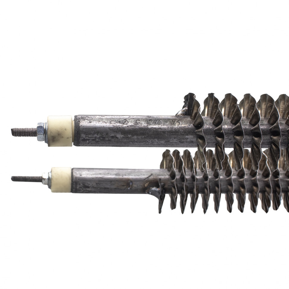 ТЭН 2500W, черн, L400мм, оребренный, межосевое расстояние 70-75мм, подвижный воздух, Ф2, 220V, 06.252