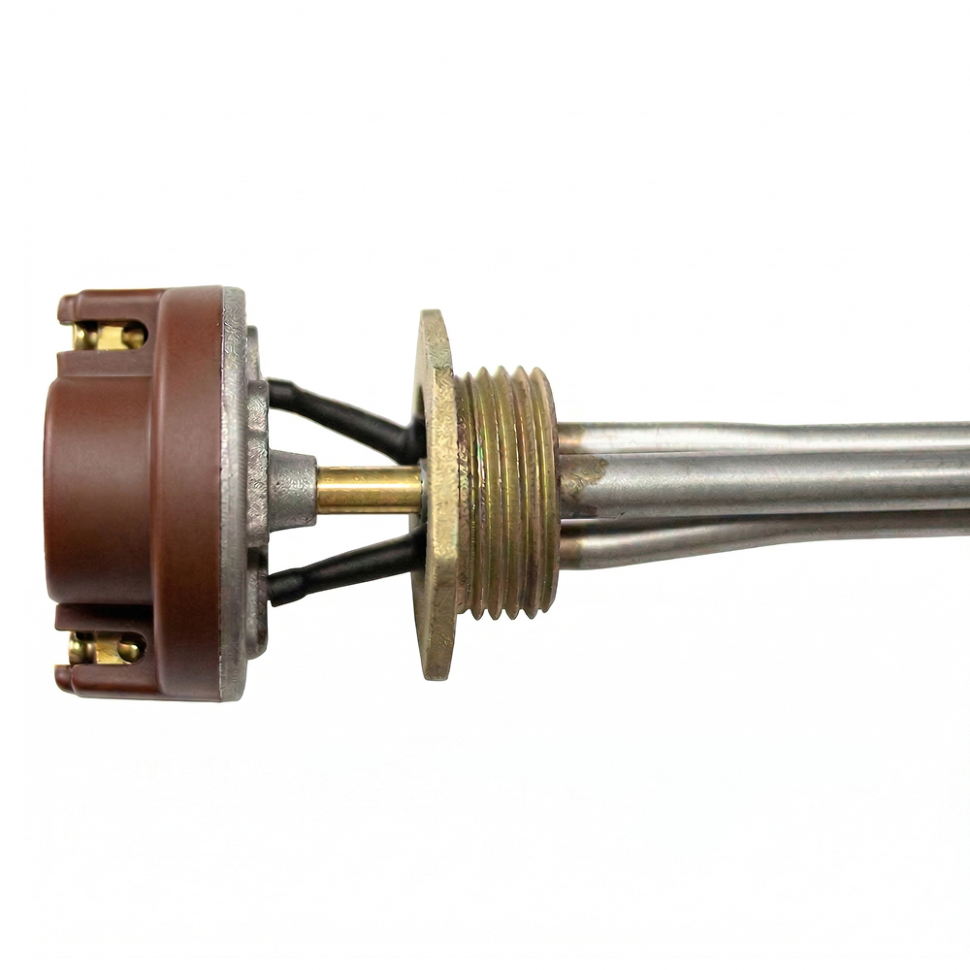 Комплект ТЭН для алюминиевого радиатора (батареи отопления) 1 кВт, левая резьба, нерж, D33, G1", L380мм, 220V + терморегулятор, Р10ТЛ